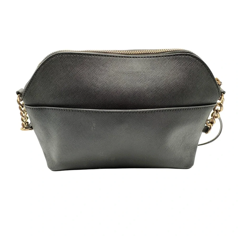 Calvin Klein Crossbody Bag Womens Medium Black Excellent Floral Embroidered Dome